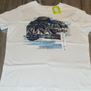 NWT Crazy 8 White and Blue Dinosaur Graphic Tee